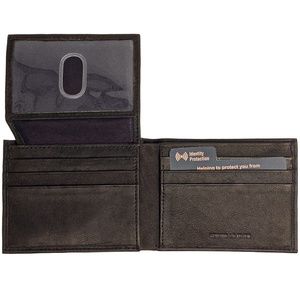RFID Slim Passcase Wallets For Men Genuine Leather